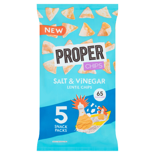 PROPER CHIPS SALT & VINEGAR LENTIL CHIPS 5 X 14G (70G)