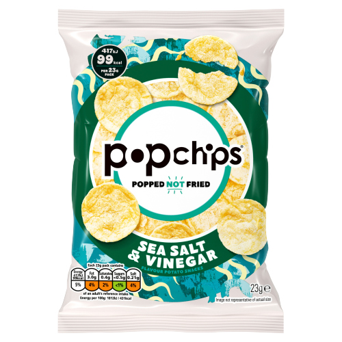 POPCHIPS SEA SALT & VINEGAR CRISPS 23G