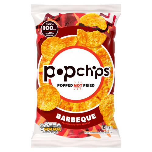 POPCHIPS BARBEQUE FLAVOUR POTATO SNACKS 85G