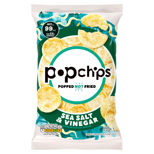 POPCHIPS SEA SALT & VINEGAR SHARING CRISPS 85G