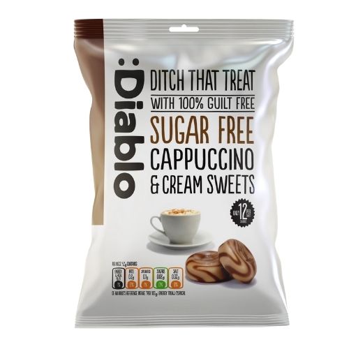 DIABLO SUGAR FREE CAPPUCCINO & CREAM SWEETS 75G