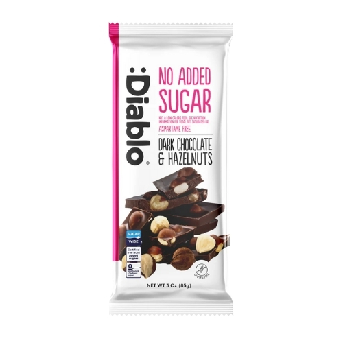 DIABLO NAS HAZELNUT DARK CHOCOLATE BAR 85G