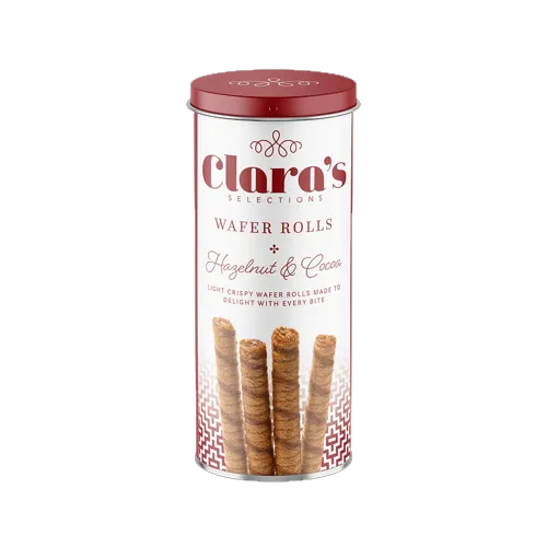 CLARA'S WAFER ROLLS HAZELNUT AND COCOA 130G