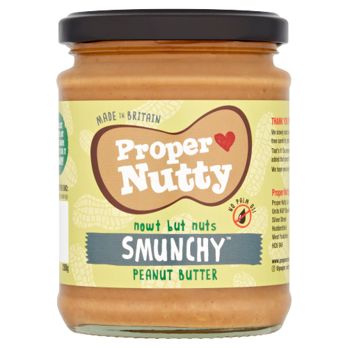 PROPER NUTTY NOWT BUT NUTS SMUNCHY PEANUT BUTTER JAR 280G
