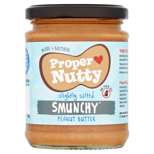 PROPER NUTTY SLIGHTLY SALTED SMUNCHY PEANUT BUTTER JAR 280G