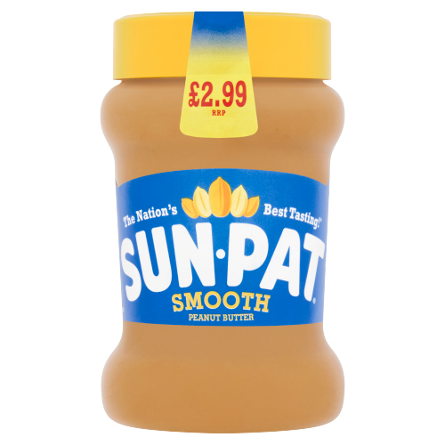 SUN-PAT SMOOTH PEANUT BUTTER PMP JAR £2.99 300G