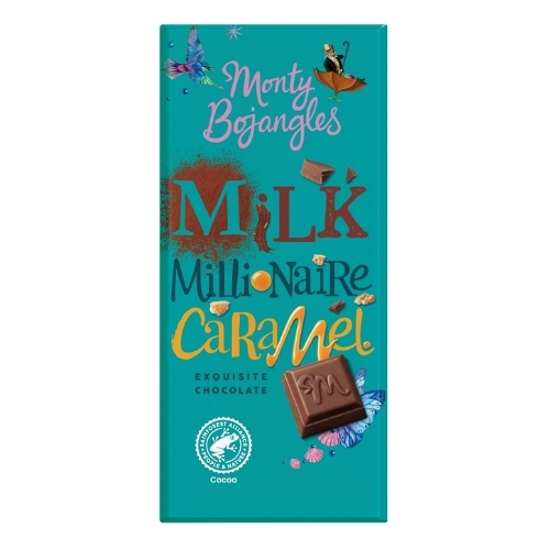 MONTY BOJANGLES MILK MILLIONAIRE CARAMEL CHOCOLATE BAR 150G-XMAS