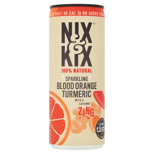 NIX & KIX SPARKLING BLOOD ORANGE TURMERIC 12X 250ML