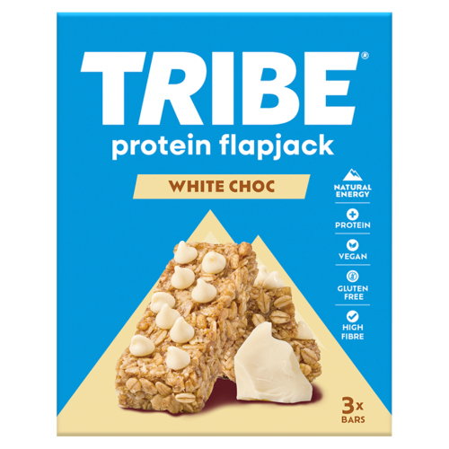 TRIBE PROTEIN ENERGY WHITE CHOC FLAPJACKS 3PK 38G
