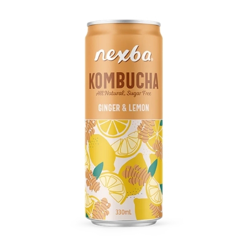 NEXBA GINGER & LEMON KOMBUCHA 12X 330ML