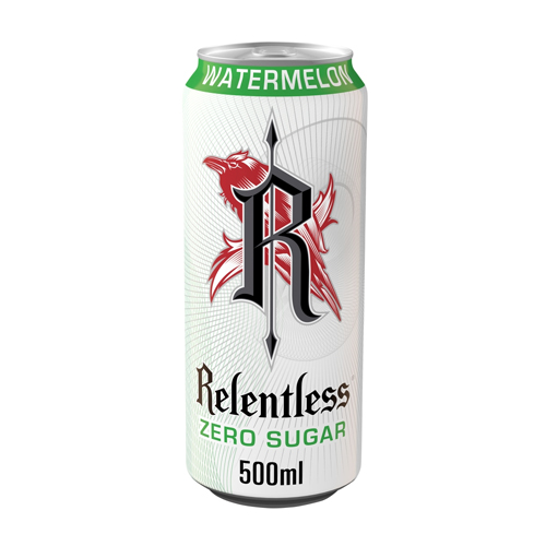 RELENTLESS WATERMELON ZERO SUGAR ENERGY CAN 500ML
