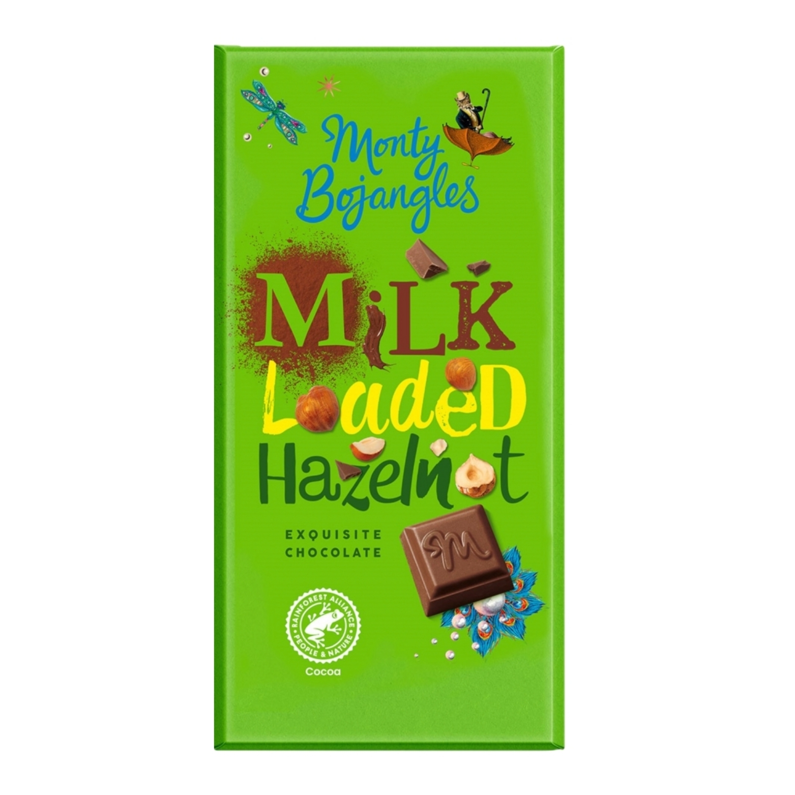 MONTY BOJANGLES MILK LOADED HAZELNUT CHOCOLATE BAR 150G-XMAS