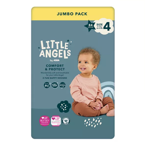 LITTLE ANGELS COMFORT & PROTECT SIZE 4 JUMBO 84PK