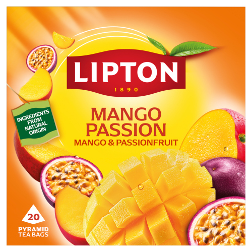 LIPTON MANGO PASSION PYRAMID TEA BAGS 20S 36G
