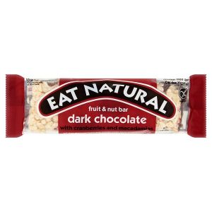 EAT NATURAL FRUIT & NUT BAR DARK CHOCOLATE WITH CRANBERRIES & MACADAMIAS 45G