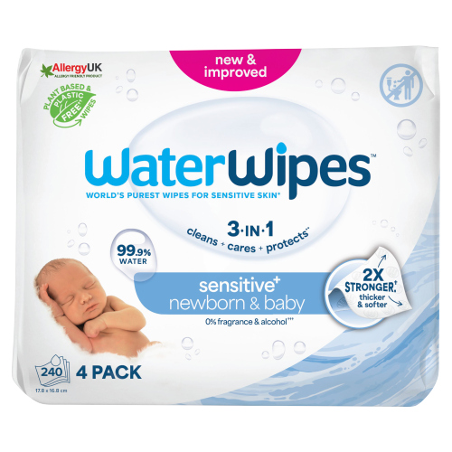 WATERWIPES SENSITIVE NEWBORN BIODEGRADABLE BABY WIPES 240PK