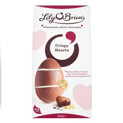 LILY O’BRIEN'S CRISPY HEARTS EGG 230G-XMAS