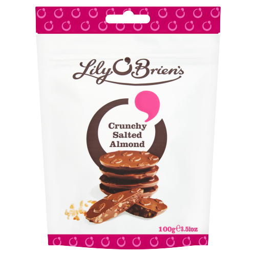 LILY O'BRIEN'S MILK SALTED ALMONDS BAG 100G