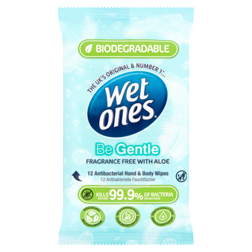 WET ONES BIO BE GENTLE BIODEGRADABLE WIPES 12S