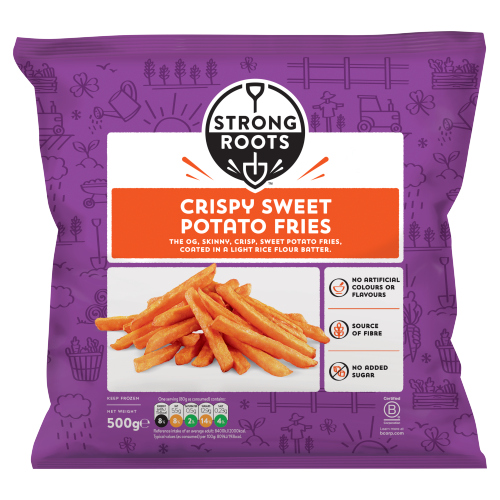 STRONG ROOTS SWEET POTATO FRIES 500G