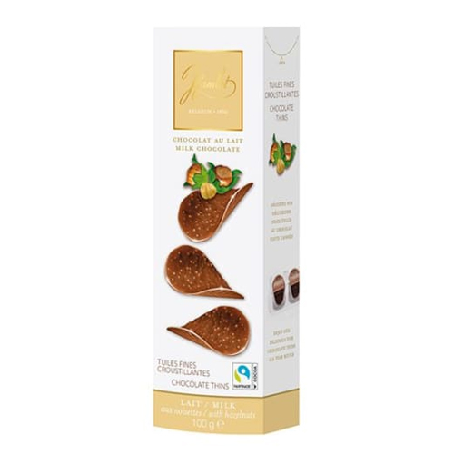 HAMLET HAZELNUT CHOCOLATE THINS 100G