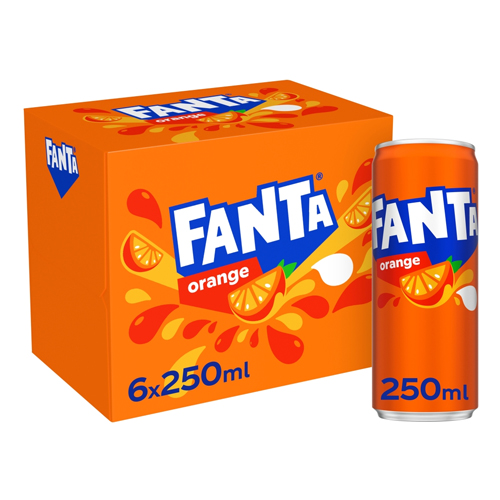 FANTA ORANGE CAN 6PK 250ML