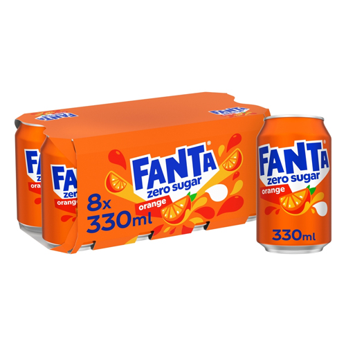FANTA ORANGE ZERO CAN 8PK 330ML