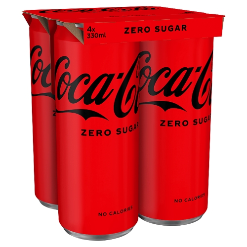 COKE ZERO SUGAR CAN 4PK 330ML