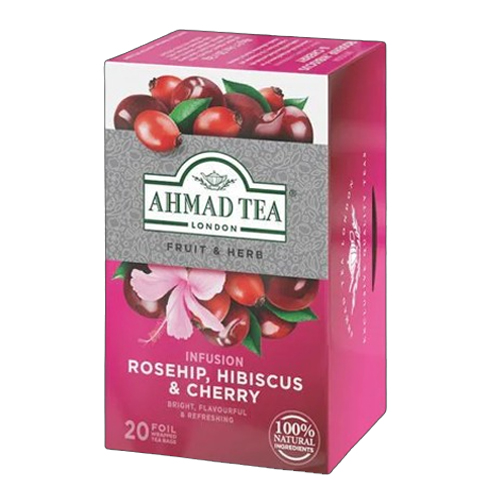 AHMAD TEAS ROSEHIP IN HIBISCUS IN CHERRY 20 TEA BAGS