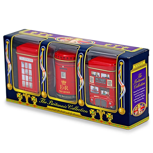 AHMAD TEAS BRITANNIC COLLECT 3X CADDIES LOOSE 25G