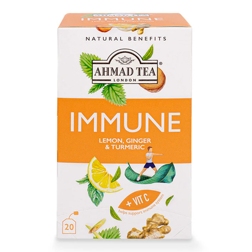 AHMAD TEAS IMMUNE LEMON, GINGER & TURMERIC 20 TEA BAGS