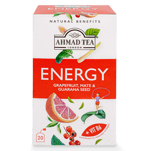 AHMAD TEAS ENERGY GRAPEFRUIT, MATE & GUARANA SEED 20 TEA BAGS