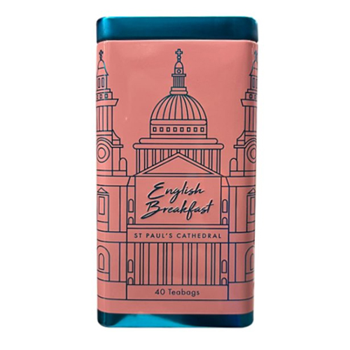 AHMAD TEAS CONTEMPORARY  ENGLISH BREAKFAST TEABAG CADDY 40S
