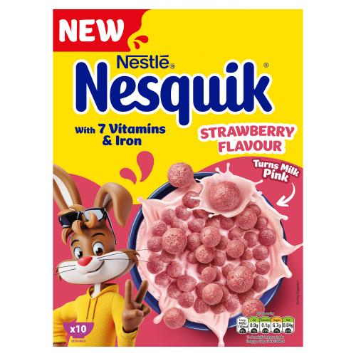 NESQUIK STRAWBERRY FLAVOURED BREAKFAST CEREAL 310G