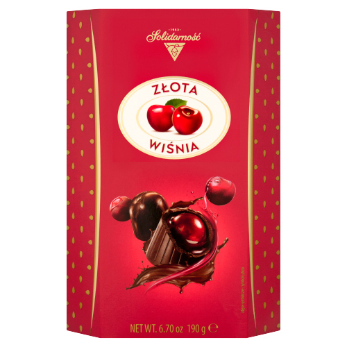 SOLIDARNOSC GOLDEN CHERRY CHOCOLATES IN LIQUEUR 190G