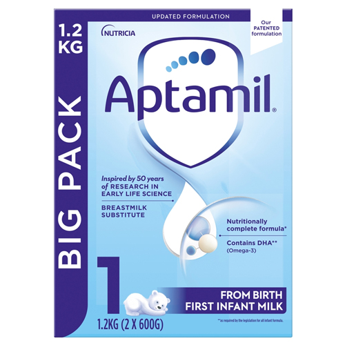 APTAMIL FIRST INFANT MILK FROM BIRTH 2 X 600G (1.2KG)