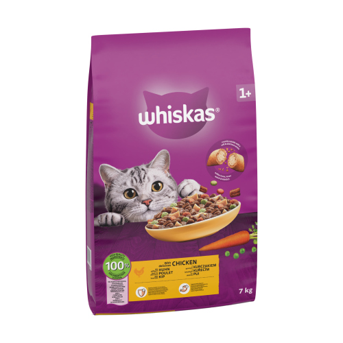WHISKAS ADULT COMPLETE DRY CAT FOOD BISCUITS CHICKEN 7KG