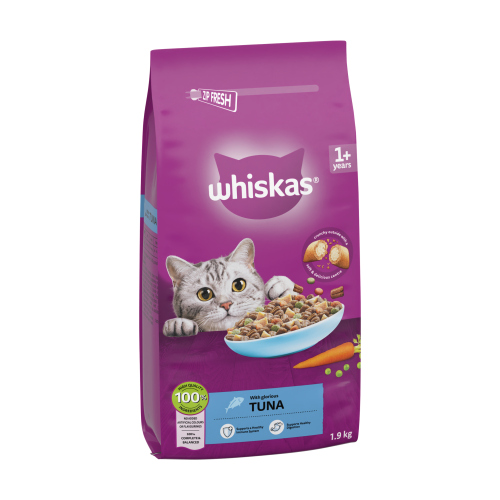 WHISKAS 1+ CAT COMPLETE DRY WITH TUNA 1.9KG