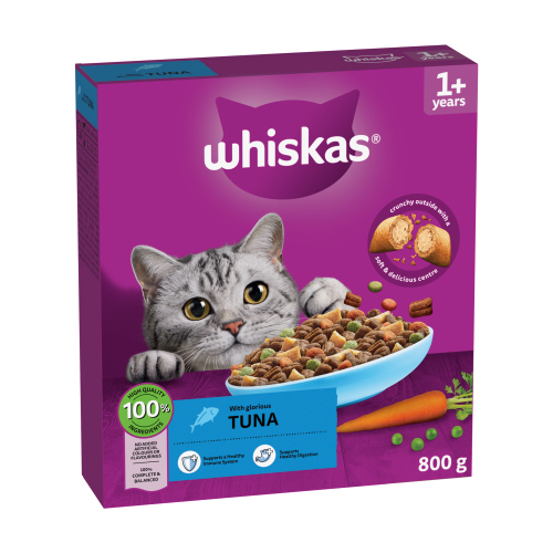 WHISKAS 1+ CAT COMPLETE DRY WITH TUNA 800G