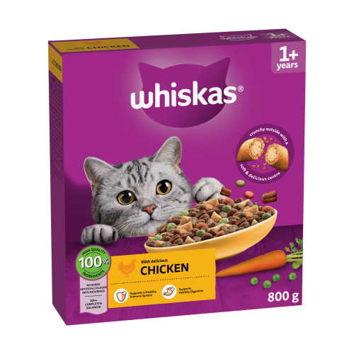 WHISKAS 1+ CAT COMPLETE DRY WITH CHICKEN 800G
