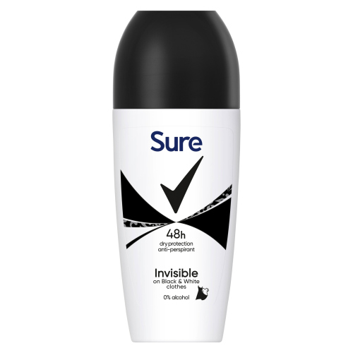 SURE ANTI-PERSPIRANT ROLL ON INVISIBLE BLACK & WHITE 50ML