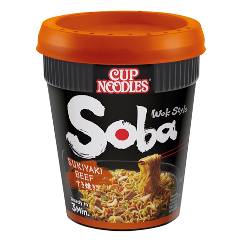 NISSIN CUP NOODLES SOBA WOK STYLE SUKIYAKI BEEF 89G
