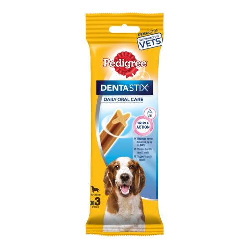 PEDIGREE DENTASTIX DAILY ADULT MEDIUM DOG TREATS 3 X DENTAL STICKS 77G