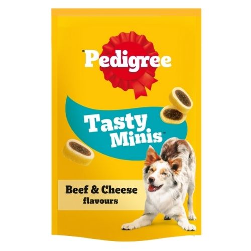 PEDIGREE TASTY MINIS ADULT DOG TREATS CHEESE & BEEF NIBBLES 140G