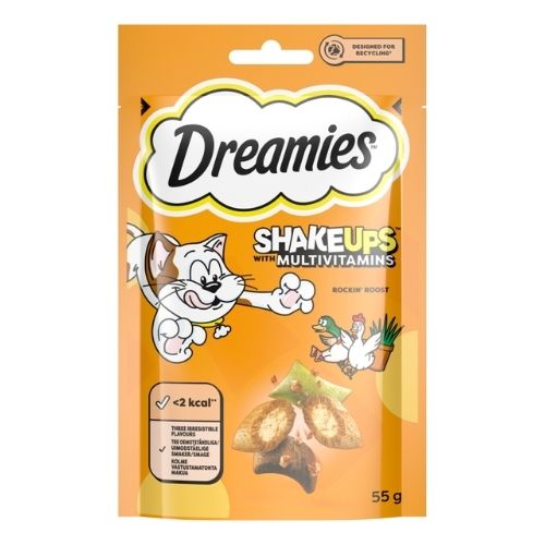 DREAMIES SHAKEUPS ROCKIN ROOST CAT TREATS 55G
