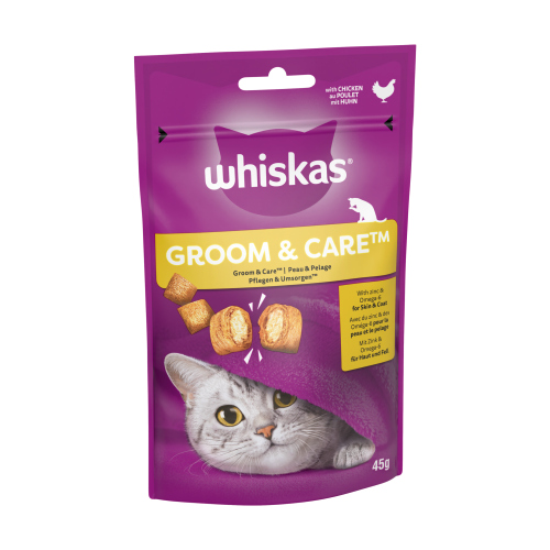 WHISKAS GROOM & CARE CAT TREATS 45G