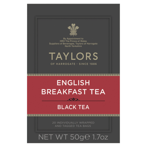 TAYLORS OF HARROGATE ENGLISH BREAKFAST 20 TEA BAGS 50G