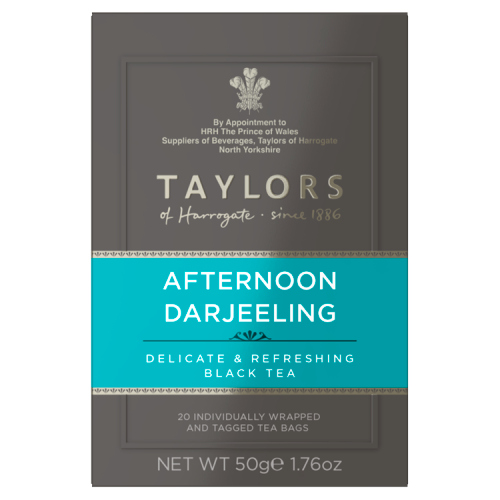 TAYLORS OF HARROGATE AFTERNOON DARJEELING 20 TEA BAGS 50G