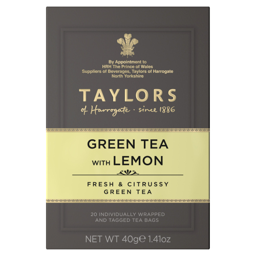TAYLORS OF HARROGATE GREEN TEA WITH LEMON 20 TEA BAGS 40G