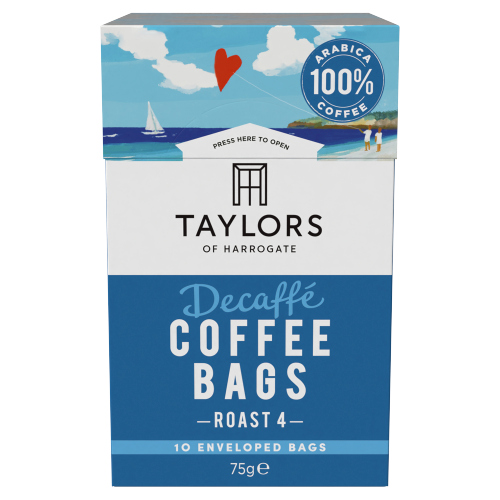 TAYLORS OF HARROGATE DECAFFE COFFEE BAGS 75G